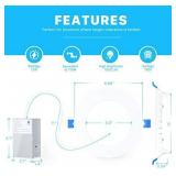 Ensenior 4 Pack 6 Inch Ultra-Thin LED Recessed Ceiling Light with Junction Box, 3500K Neutral White, 12W 110W Eqv, Dimmable Can-Killer Downlight, 1050LM High Brightness - ETL and Energy Star Certified