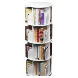 4 Tier 360Â° Rotating Stackable Shelves Bookshelf Organizer (White)