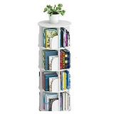 4 Tier 360Â° Rotating Stackable Shelves Bookshelf Organizer (White)