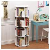 4 Tier 360Â° Rotating Stackable Shelves Bookshelf Organizer (White)