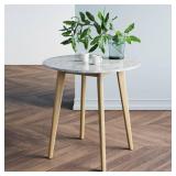Nathan James Amalia Light Brown/Tan Marble-Laminate Round Bistro Dining Table