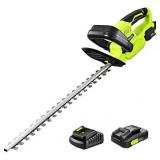 Cordless Hedge Trimmer, SnapFresh 1400RPM Hedge Trimmer with 22â Dual-Action Blade, 0.55" Blade Spacing Cordless Hedge Trimmers with Battery, Include 20V 2.0Ah Battery and Charger (battery needs 
