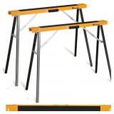WORKESS Sawhorse, 275 LBS Weight Capacity Each Portable Folding Saw Horses, Heavy Duty Twin Pack