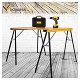 WORKESS Sawhorse, 275 LBS Weight Capacity Each Portable Folding Saw Horses, Heavy Duty Twin Pack