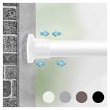 Moyeno Shower Curtain Rod Tension Rod Adjustable, No Drill Window Curtain Rod, Tension Curtain Rod Expandable Room Divider Blackout, Extra Long for Outdoor, Living Room - White - 83-122 Inches