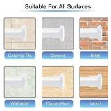 Moyeno Shower Curtain Rod Tension Rod Adjustable, No Drill Window Curtain Rod, Tension Curtain Rod Expandable Room Divider Blackout, Extra Long for Outdoor, Living Room - White - 83-122 Inches