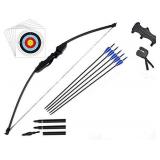 DOSTYLE Recurve Archery and Arrow Set Hunting Long Bow Kit for Outdoor Shooting Training