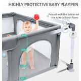 Large Playpen for Baby, Extra Safe with Anti-Collision Foam Playpens for Babies, Indoor and Outdoor Playground for Children, Activity Center with Gate, Large Anti-Fall Playpen