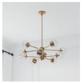 Sputnik Chandelier with Clear Glass Shades (PRODUCT IS NOT EXACT ; Please see photos)