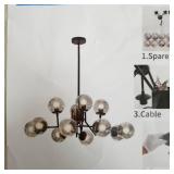 Sputnik Chandelier with Clear Glass Shades (PRODUCT IS NOT EXACT ; Please see photos)