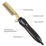 Hot Hair Straightener Comb, Electric Hair Straightening Comb, Anti-Scald Thermal Comb for Men, Wet & Dry Hair, Safety Portable Curling Iron Comb for Women (Hot Comb-PRODUCT IS PINK)