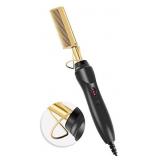 Hot Hair Straightener Comb, Electric Hair Straightening Comb, Anti-Scald Thermal Comb for Men, Wet & Dry Hair, Safety Portable Curling Iron Comb for Women (Hot Comb-PRODUCT IS PINK)