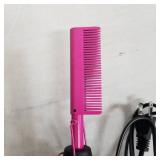 Hot Hair Straightener Comb, Electric Hair Straightening Comb, Anti-Scald Thermal Comb for Men, Wet & Dry Hair, Safety Portable Curling Iron Comb for Women (Hot Comb-PRODUCT IS PINK)