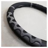 Grey and Black Steering Wheel Cover