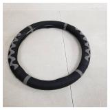 Grey and Black Steering Wheel Cover