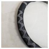 Grey and Black Steering Wheel Cover