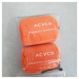 ACVCY Emergency Sleeping Bag, 2 Pack, Lightweight Emergency, Compact Survival Sleeping Bag, Waterproof, Emergency Thermal Blanket, Multipurpose Outdoor Survival Kit, Hiking, Camping