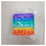 Sensory Push Pop Bubble Fidget Toy - for Autism, Stress, Anxiety - Kids and Adults (Rainbow Square)