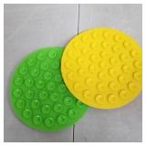 BILLIE BEAN 2 Pack Dog Lick Pad, Strong Suction Dog Lick Pad, Large and Small Dog Lick Pad, Our Dog Lick Pad is a Bathing Bowl YELLOW AND GREEN