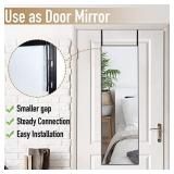 Rose Home Fashion Aluminum Alloy Thin Frame-48x14 Inch, Door Mirror, Over Door Mirror, Full Length Mirror, Wall Mirror, Door Hanging Mirror, Black Frame