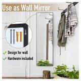 Rose Home Fashion Aluminum Alloy Thin Frame-48x14 Inch, Door Mirror, Over Door Mirror, Full Length Mirror, Wall Mirror, Door Hanging Mirror, Black Frame