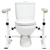 KMINA - Toilet Frames for the Elderly, Toilet Frame with Handles, Toilet Safety Rails, Bathroom Safety Frame, Adjustable Grab Bar, Stand Alone Toilet Rail, Bariatric Toilet Frame, Easy Installation.