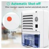 KTPOWER Electric Dehumidifier 2300 Cubic Feet (280 Sq ft), 800ml (27 oz) Quiet Small Mini Dehumidifiers for Home, Portable Dehumidifier for High