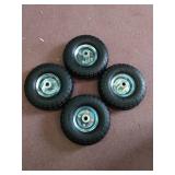 AR-PRO 10" Heavy-Duty Replacement Tire and Wheel - 4.10/3.50-4" with 10" Inner Tube, 5/8" Axle Bore Hole, 1 3/4" Offset Hub and Double Sealed Bearings for Hand Trucks and Gorilla Cart