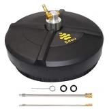 EDOU 15-Inch Pressure Washer Surface Cleaner - Power Washer Accessory, 2 Pressure Washer Extension Wand Attachment - Ideal for Cleaning driveways, Sidewalks and patios - 4000 PSI Max Pressure (Black)