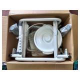 DMI Deluxe Steel Drop-Arm Bedside Commode for Easy Transfers,â No-Tool Assembly,â White