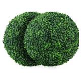 Sunnyglade 2 PCS 15.7 inch 4 Layers Artificial Plant Topiary Ball Faux Boxwood Decorative Balls for Backyard, Balcony,Garden, Wedding and Home DÃ©cor