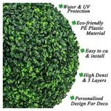Sunnyglade 2 PCS 15.7 inch 4 Layers Artificial Plant Topiary Ball Faux Boxwood Decorative Balls for Backyard, Balcony,Garden, Wedding and Home DÃ©cor