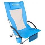 KingCamp Low Sling Beach Chair for Camping Concert Lawn, Low and High Mesh Back Two Versions