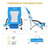 KingCamp Low Sling Beach Chair for Camping Concert Lawn, Low and High Mesh Back Two Versions