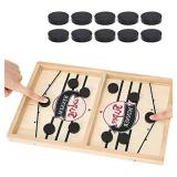 2 in 1 Ice Hockey Game, Fast Sling Puck Game Sports Board Game Winner Board Games 2 in 1 Slingshot Table Desktop Battle Toys for Parent-Child Adults Kids , Large 22x 11.5 INCH