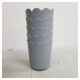 BangQiao 10-Pack Plastic Planter and Nursery Transplant Pots with Saucer, Gray 5 pots, 5 Lids