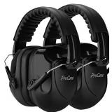 ProCase Noise Reduction Ear Muffs 2 Pack, NRR 28dB Hearing Protection Safety Ear Muffs for Shots Mowing Range Construction Wood Work Manufacturing Hunting Men Women Adults