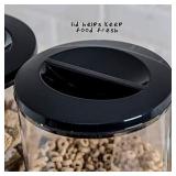 Double Cereal Dispenser Dry Food White/Black Plastic Canister Fresh Easy Double Canister Fresh Air Tight (Color : White)