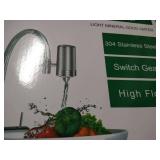 Faucet Water Filter Stainless-Steel Reduce Chlorine High Water Flow, Water Purifier with Ultra Adsorptive Material, Water Filters for Faucets-Fits Standard Faucets may vary from stock photo