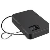 Younion Pistol Safe, Portable Travel Gun Safe,Handgun Lock Box, Gun Safes for Cars, Black missing one foam insert