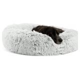 Calming Shag Fur Donut Cuddler Cat & Dog Bed days 36x36 inches on tag