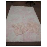 Pink Area Rug for Girls Bedroom,Fluffy Shag Rug 70"x48