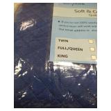 Quilt Set Coverlet Twin Size Navy blue varies from stock photo may not have shams
