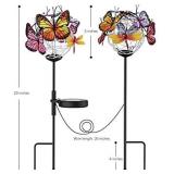 Solar Lights Outdoor Butterfly Lights Garden Decorative Solar Stake Lights with Butterflies Decor Powered Waterproof for Garden Yard Pathway 2 Pack