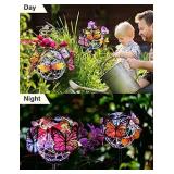 Solar Lights Outdoor Butterfly Lights Garden Decorative Solar Stake Lights with Butterflies Decor Powered Waterproof for Garden Yard Pathway 2 Pack