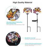 Solar Lights Outdoor Butterfly Lights Garden Decorative Solar Stake Lights with Butterflies Decor Powered Waterproof for Garden Yard Pathway 2 Pack