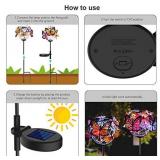 Solar Lights Outdoor Butterfly Lights Garden Decorative Solar Stake Lights with Butterflies Decor Powered Waterproof for Garden Yard Pathway 2 Pack