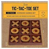 Refinery and Co. 10 Piece Premium Solid Wood Tic-Tac-Toe Board Game, Giant Gold 14Ã® Outdoor/Indoor Party Set Toy For Children/ Adults, Perfect For Backyard Entertainment, Classic Coffee Table Home 
