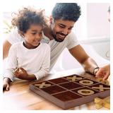 Refinery and Co. 10 Piece Premium Solid Wood Tic-Tac-Toe Board Game, Giant Gold 14Ã® Outdoor/Indoor Party Set Toy For Children/ Adults, Perfect For Backyard Entertainment, Classic Coffee Table Home 
