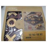 Refinery and Co. 10 Piece Premium Solid Wood Tic-Tac-Toe Board Game, Giant Gold 14Ã® Outdoor/Indoor Party Set Toy For Children/ Adults, Perfect For Backyard Entertainment, Classic Coffee Table Home 